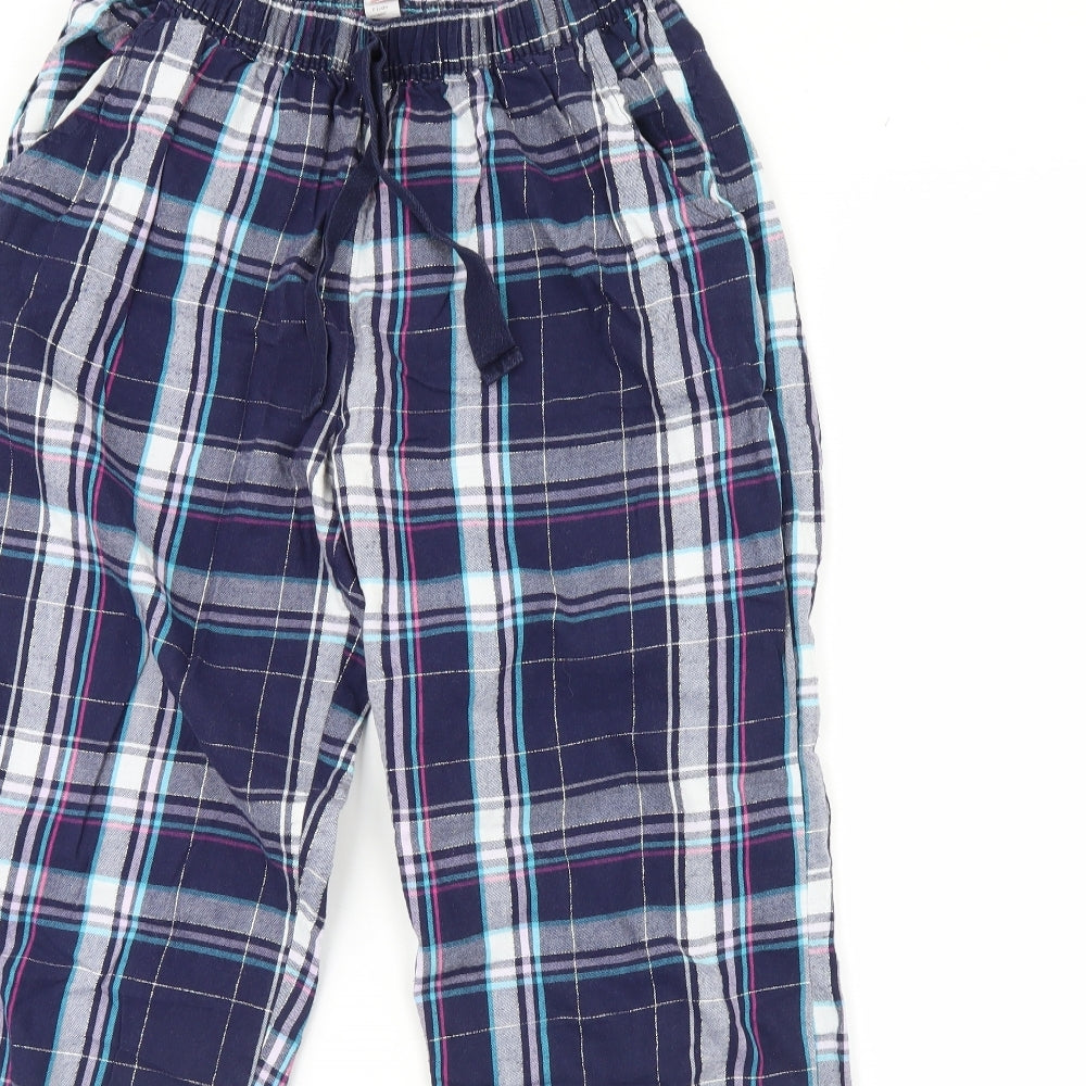 F&F Womens Blue Check  Cami Pyjama Pants Size 8