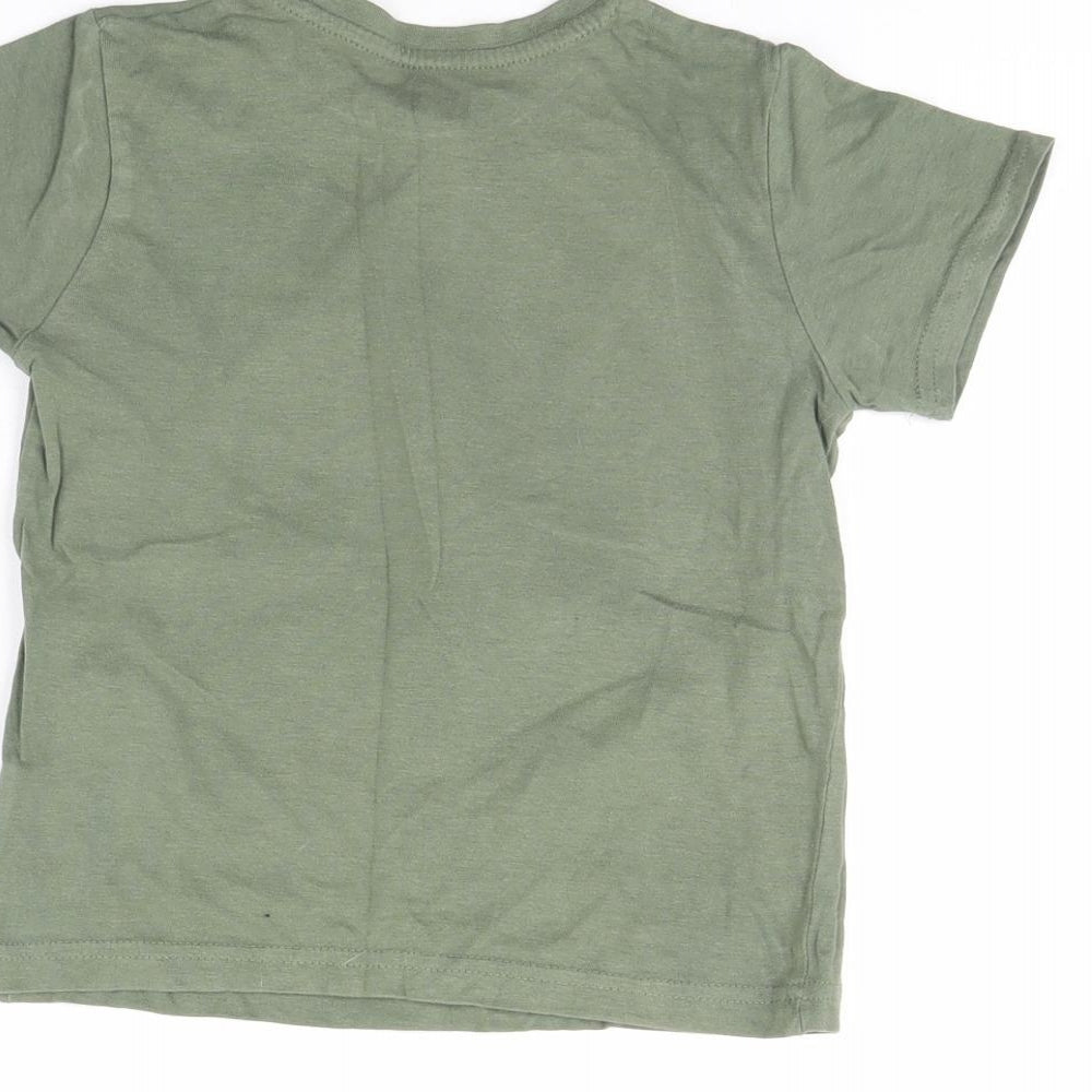 Primark Boys Green   Basic T-Shirt Size 3 Years  - Dinosaur