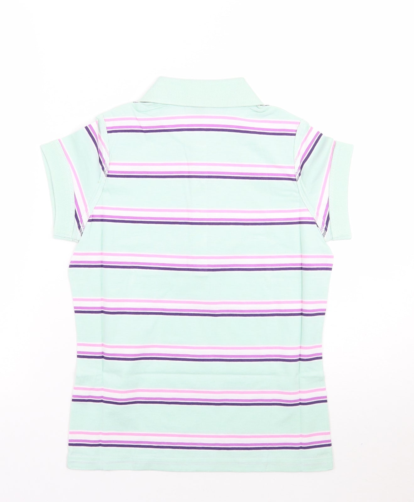 Moose Womens Green Striped  Basic Polo Size 8