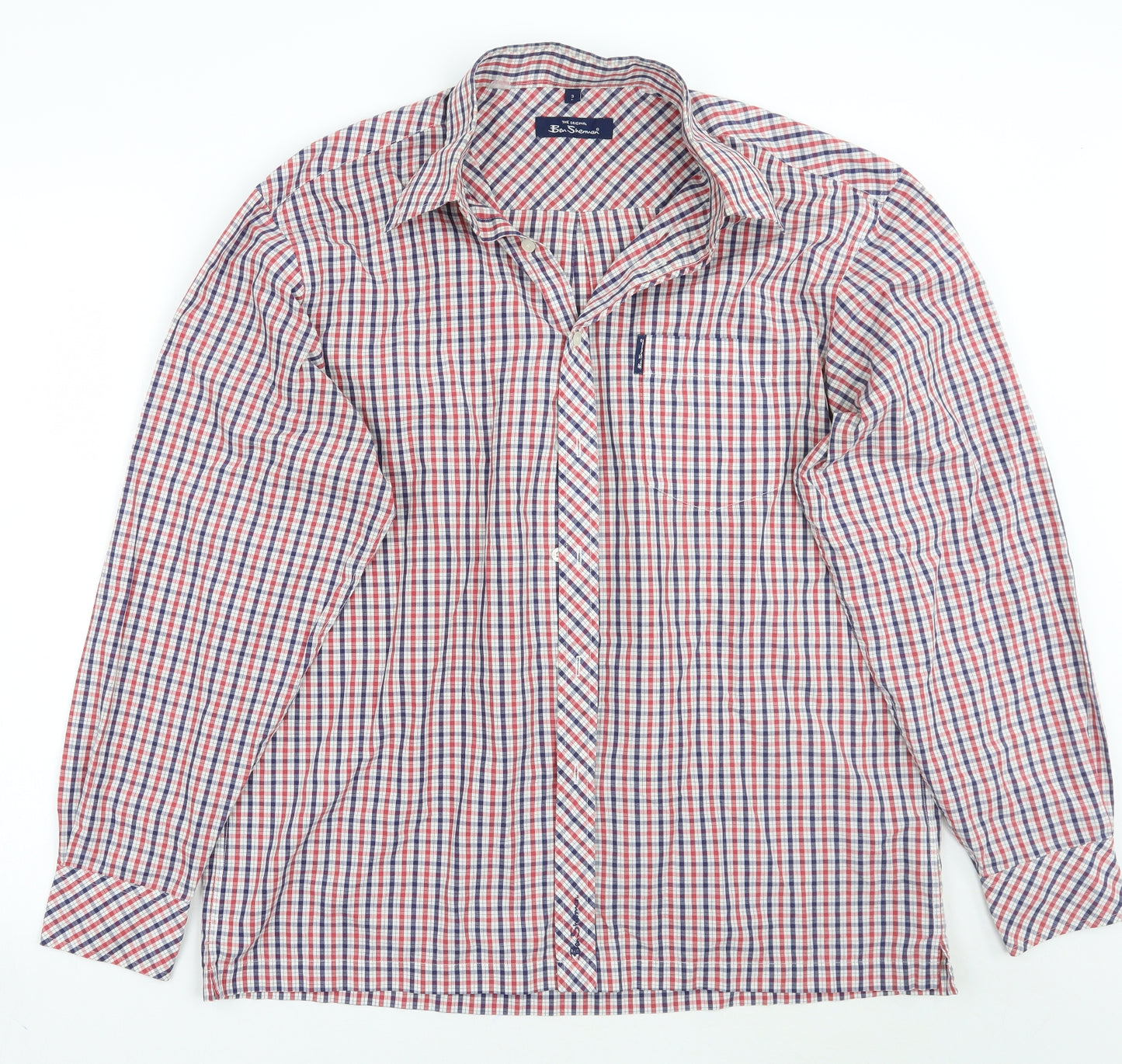Ben Sherman Mens Red Check   Button-Up Size M