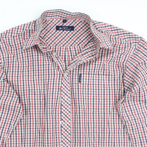Ben Sherman Mens Red Check   Button-Up Size M