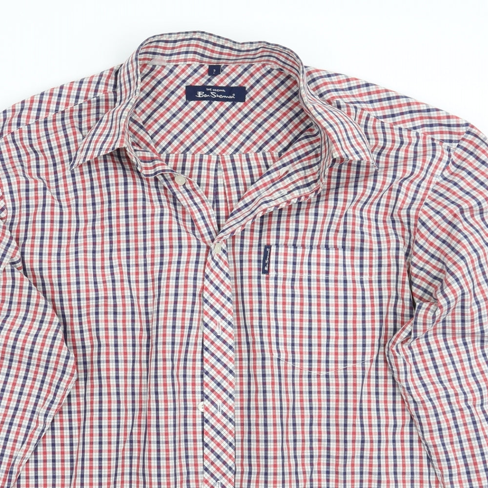 Ben Sherman Mens Red Check   Button-Up Size M