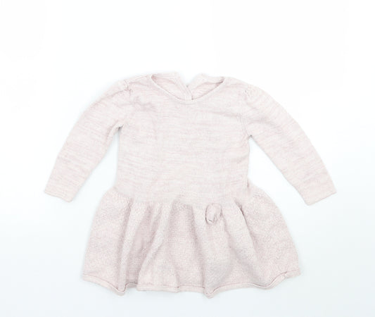 Front view of Matalan girls’ pink a-line, size 18-24, months