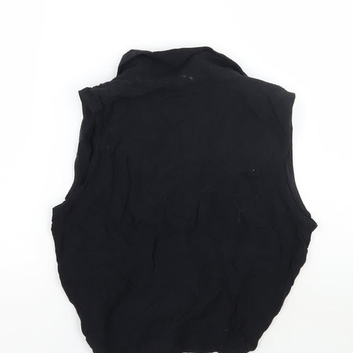 Style Womens Black   Cropped Button-Up Size 12