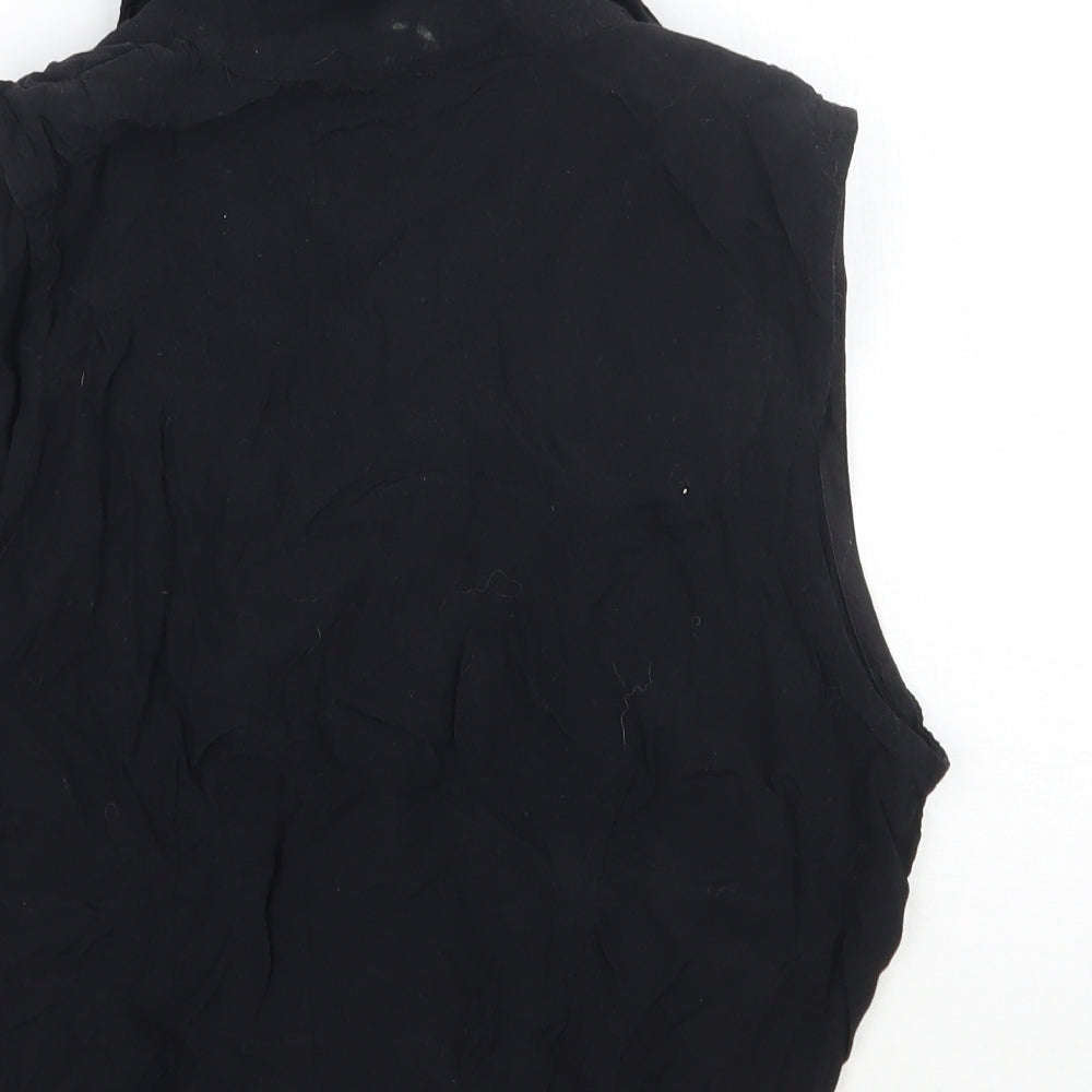 Style Womens Black   Cropped Button-Up Size 12