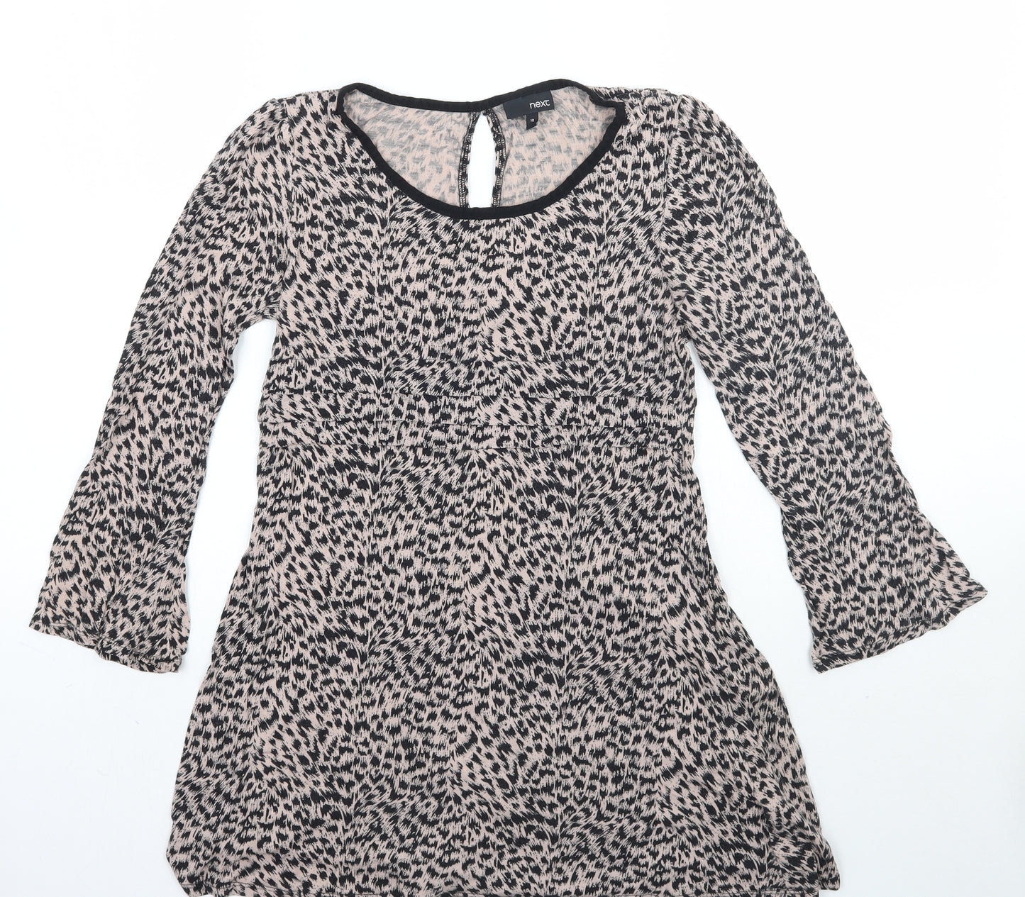 NEXT Womens Brown Animal Print  Basic Blouse Size 10