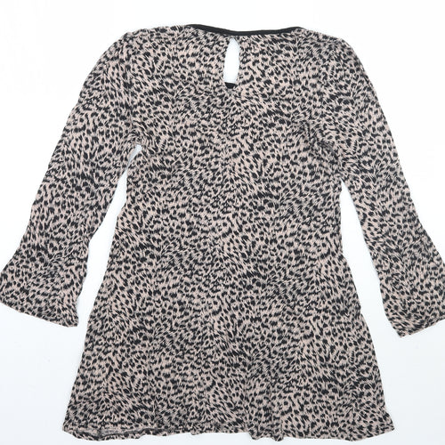NEXT Womens Brown Animal Print  Basic Blouse Size 10
