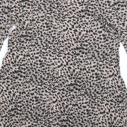 NEXT Womens Brown Animal Print  Basic Blouse Size 10