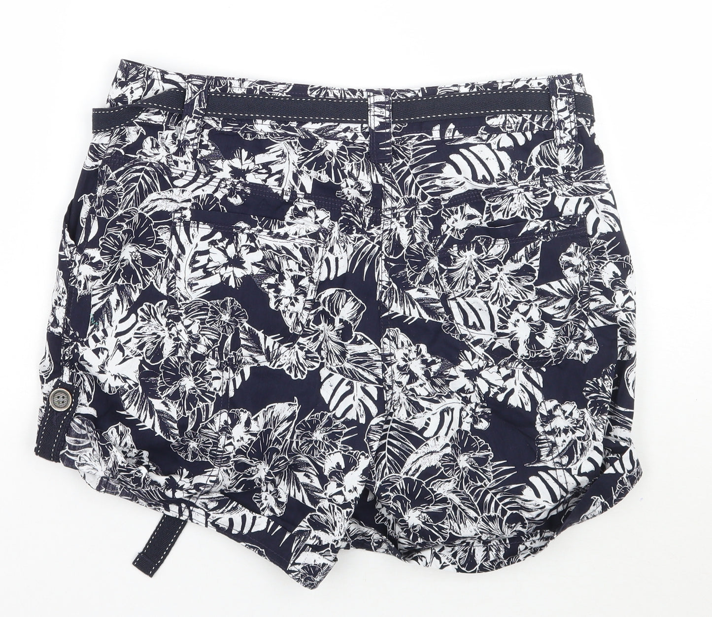 George Womens Blue Floral  Bermuda Shorts Size 10