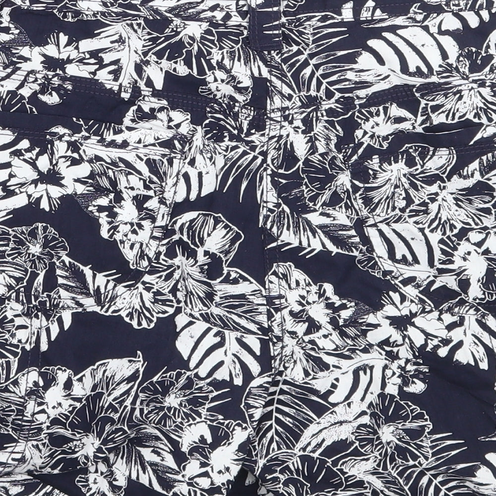 George Womens Blue Floral  Bermuda Shorts Size 10