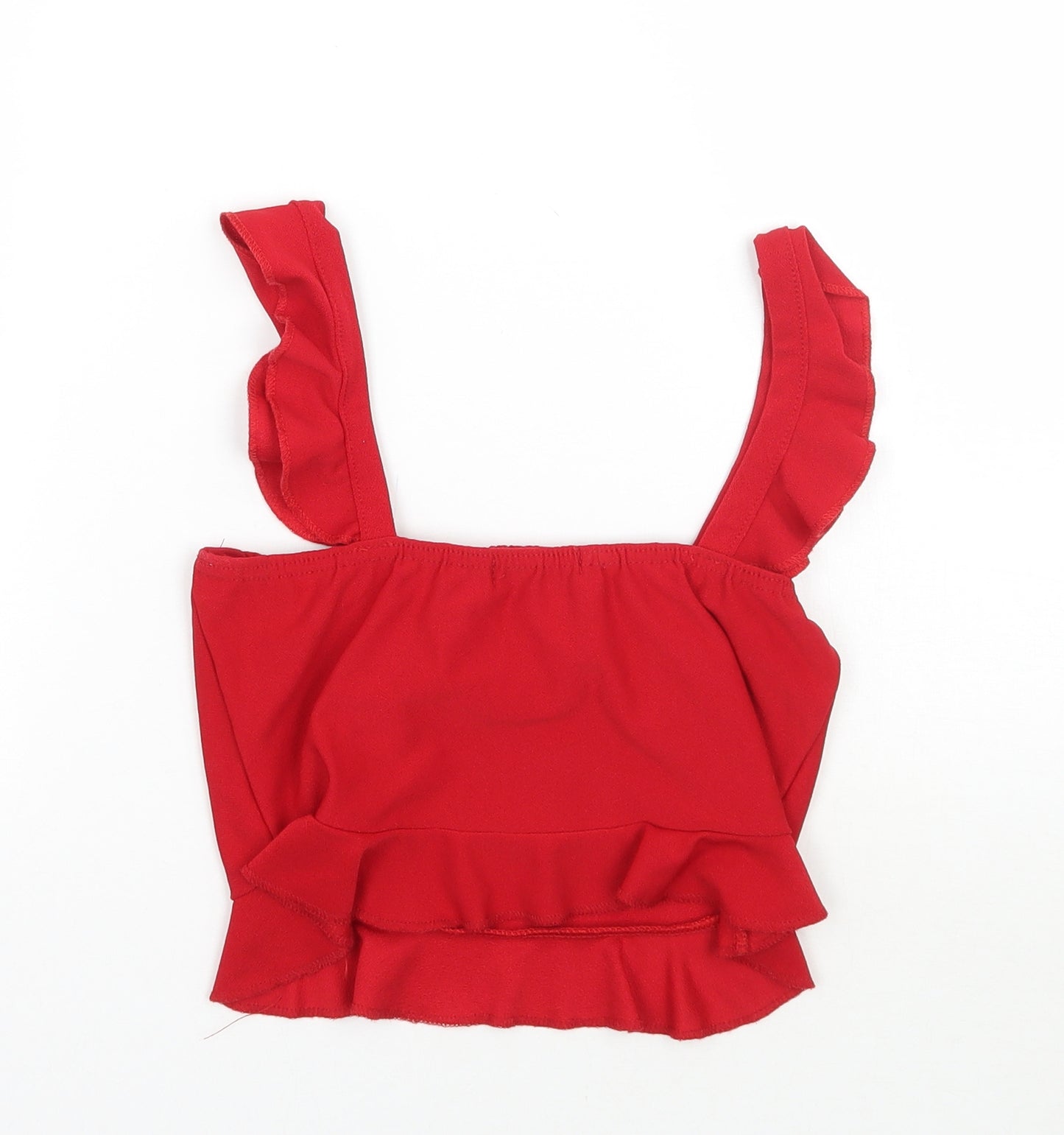 PRETTYLITTLETHING Womens Red   Cropped Tank Size 8