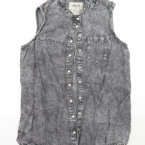 Denim co Womens Grey   Basic Button-Up Size 8