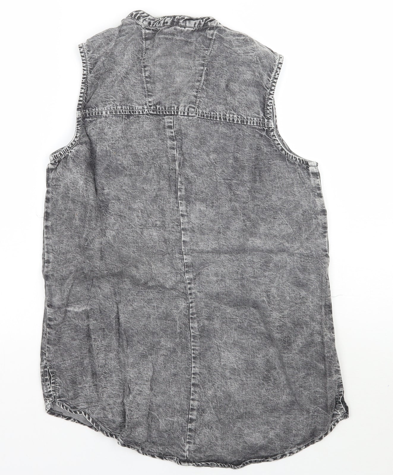 Denim co Womens Grey   Basic Button-Up Size 8