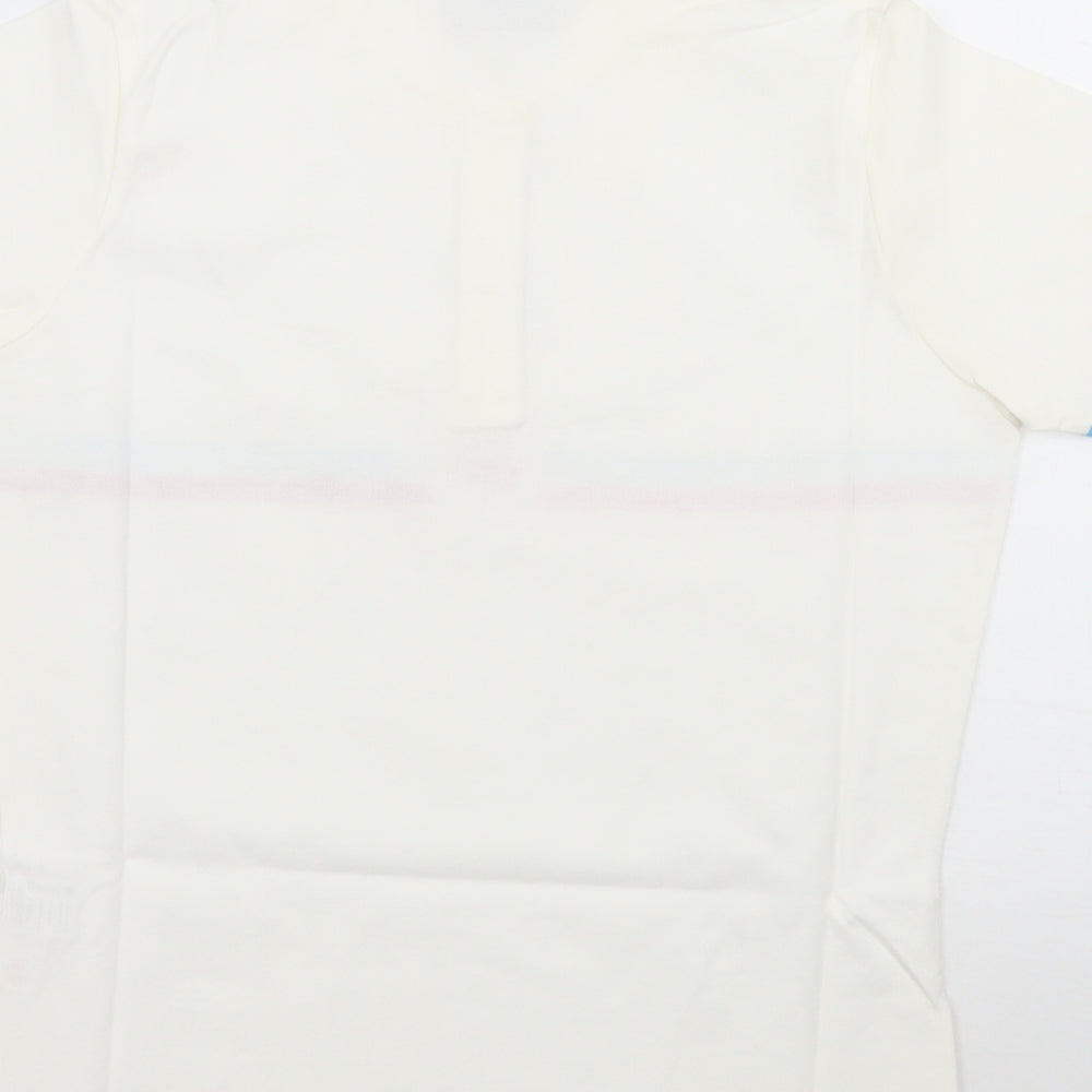 Moose Womens White Striped  Basic Polo Size 12