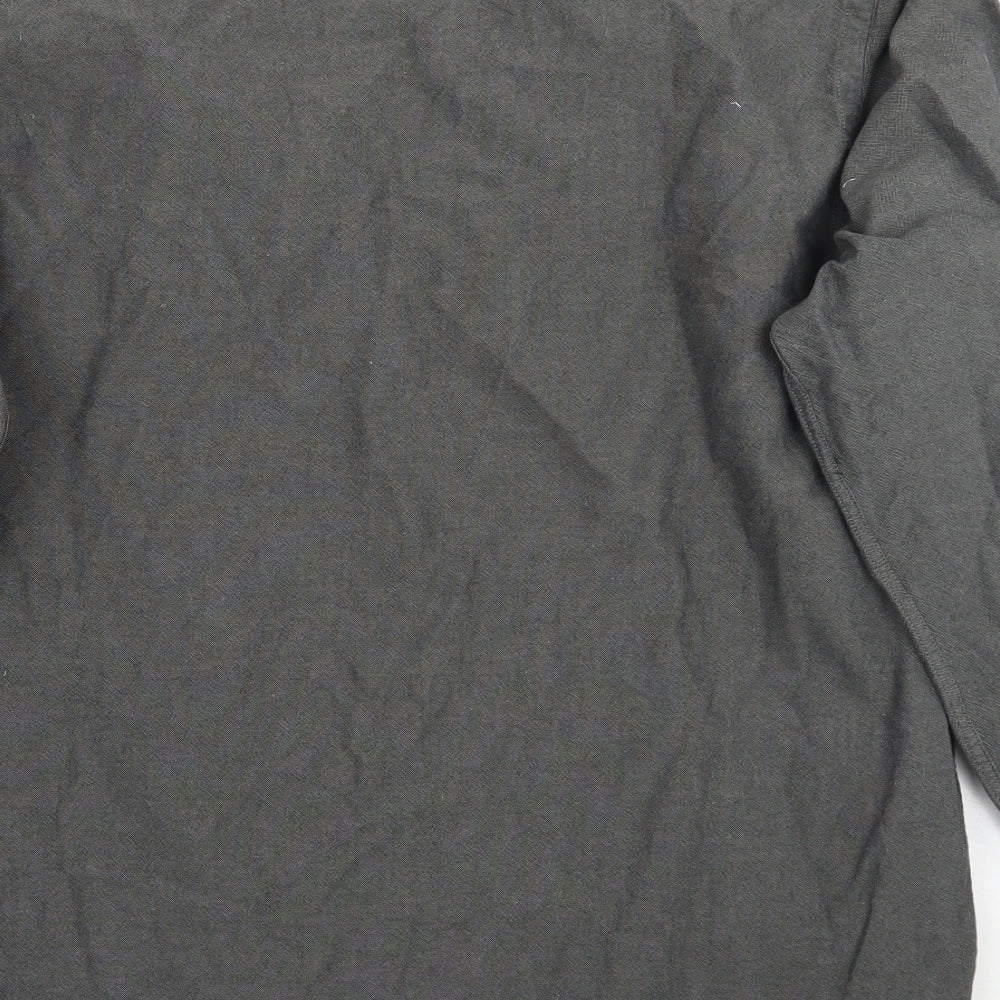 TU Mens Grey    Button-Up Size L