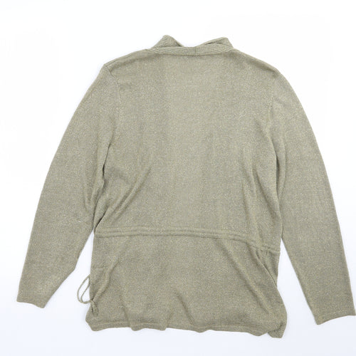 Damart Womens Gold   Cardigan Jumper Size 14