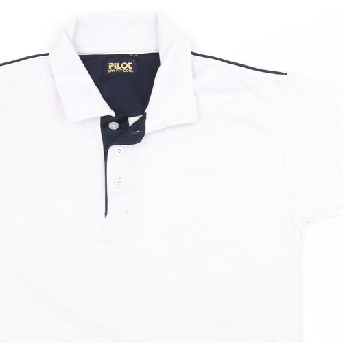 Pilot Mens White    Polo Size L