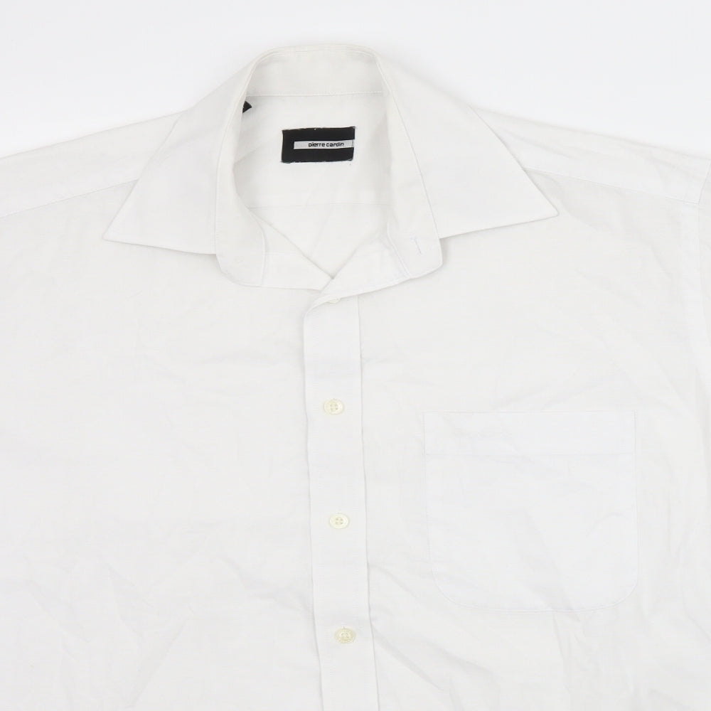 Pierre Cardin Mens White    Button-Up Size 15.5
