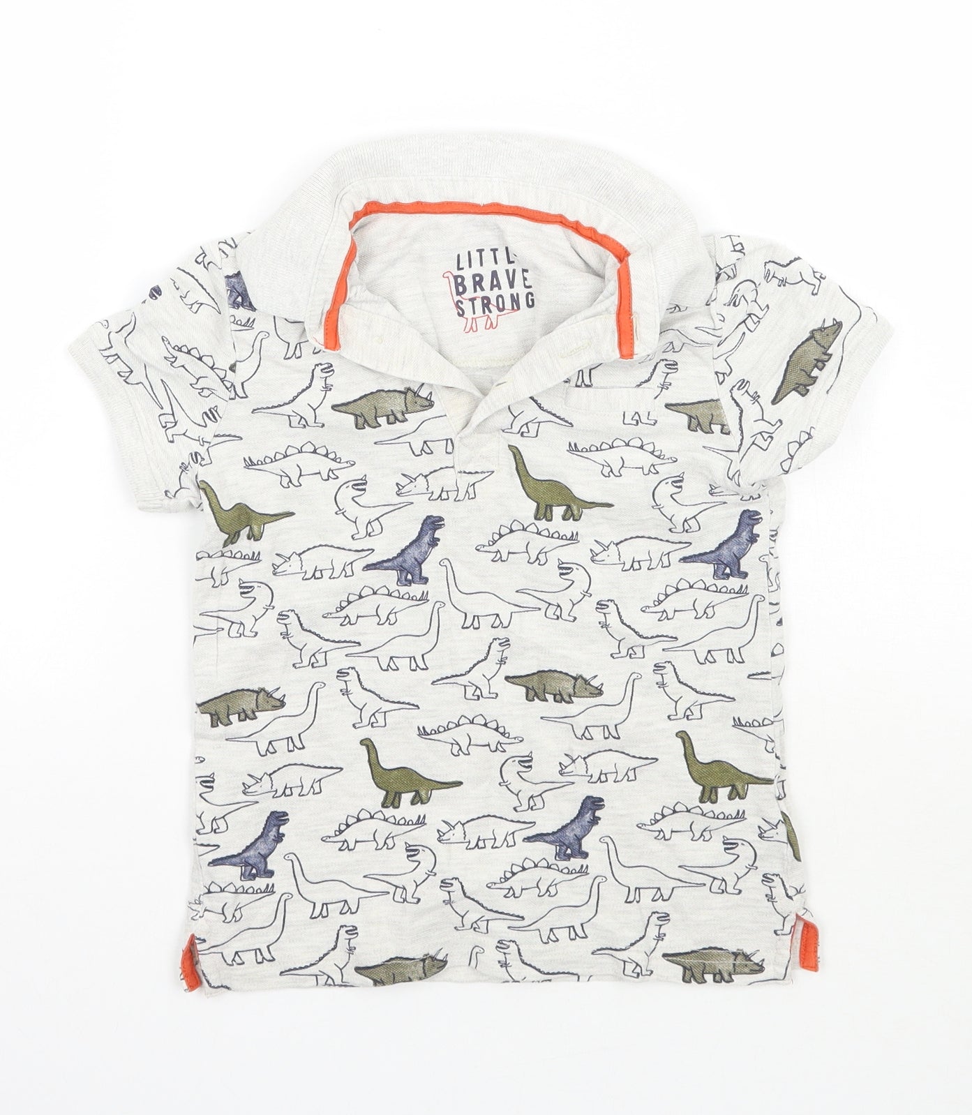 Mothercare Boys Grey Geometric  Basic Polo Size 4-5 Years