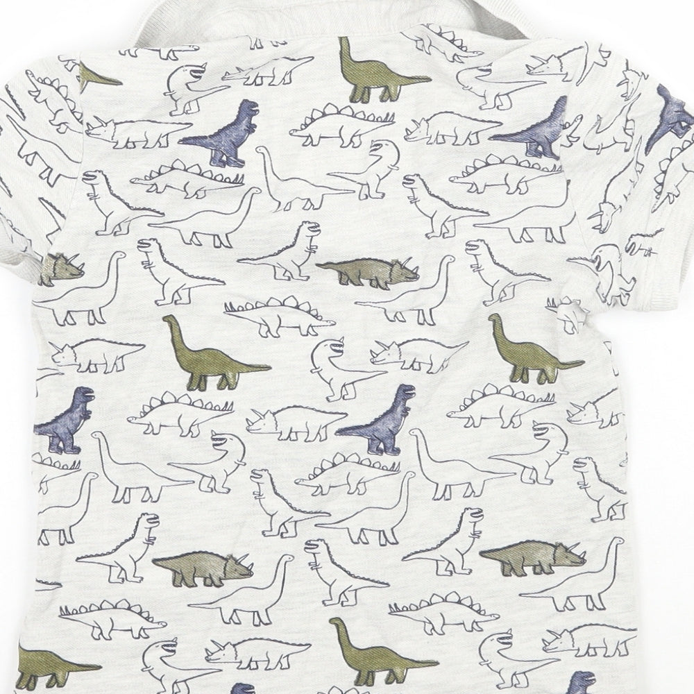 Mothercare Boys Grey Geometric  Basic Polo Size 4-5 Years