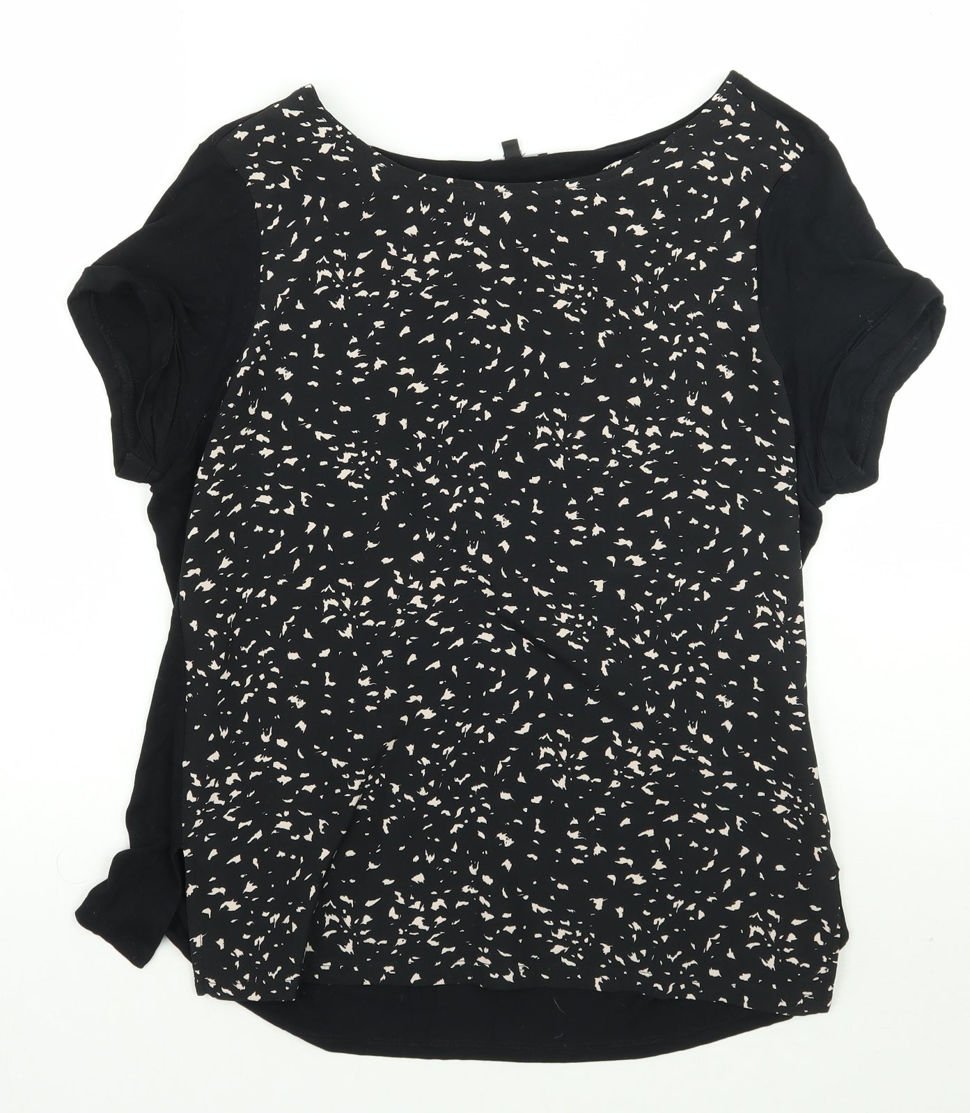 Hobbs Womens Black Animal Print  Basic Blouse Size 12
