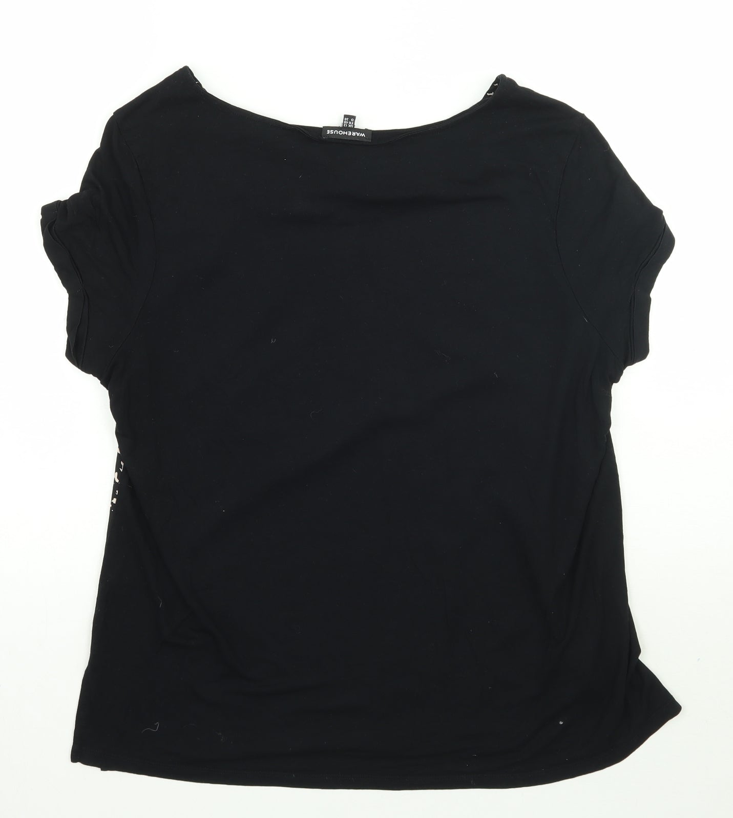 Hobbs Womens Black Animal Print  Basic Blouse Size 12