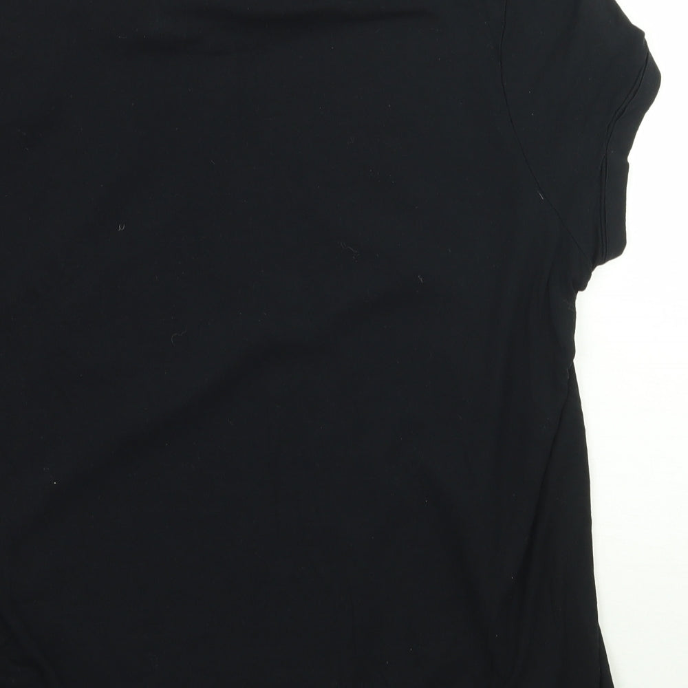 Hobbs Womens Black Animal Print  Basic Blouse Size 12