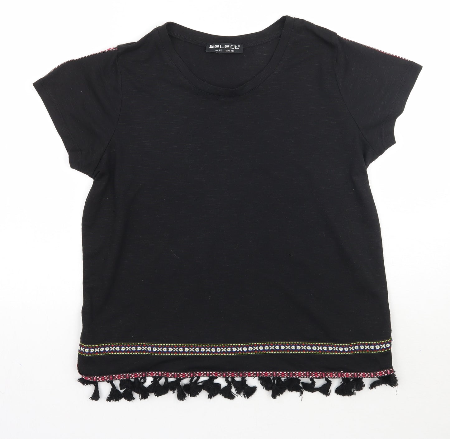 Select Womens Black   Basic T-Shirt Size 12