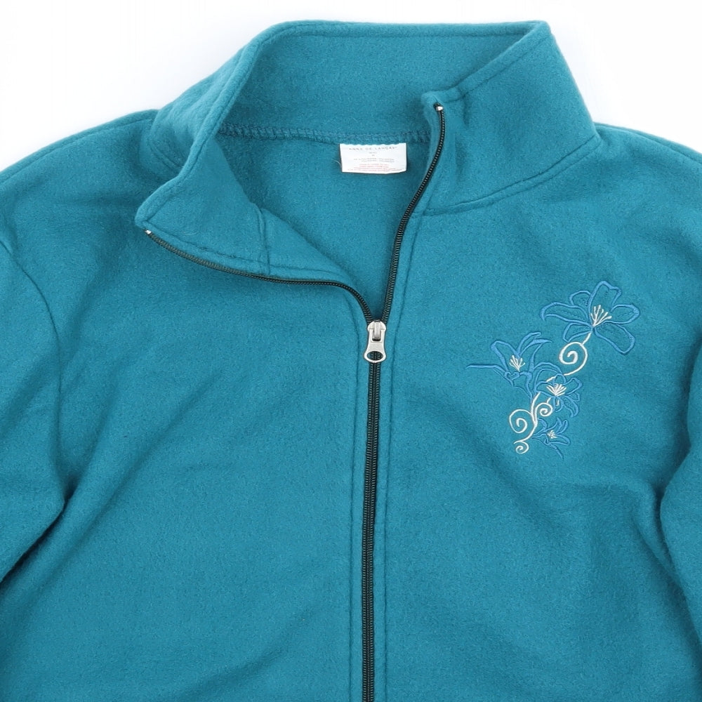 Anne De Lancay Womens Green Floral  Jacket Coat Size M