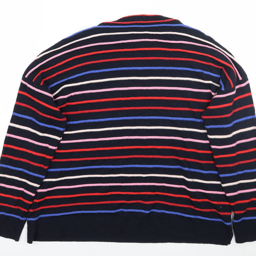 Warehouse Womens Black Striped  Pullover Jumper Size 10