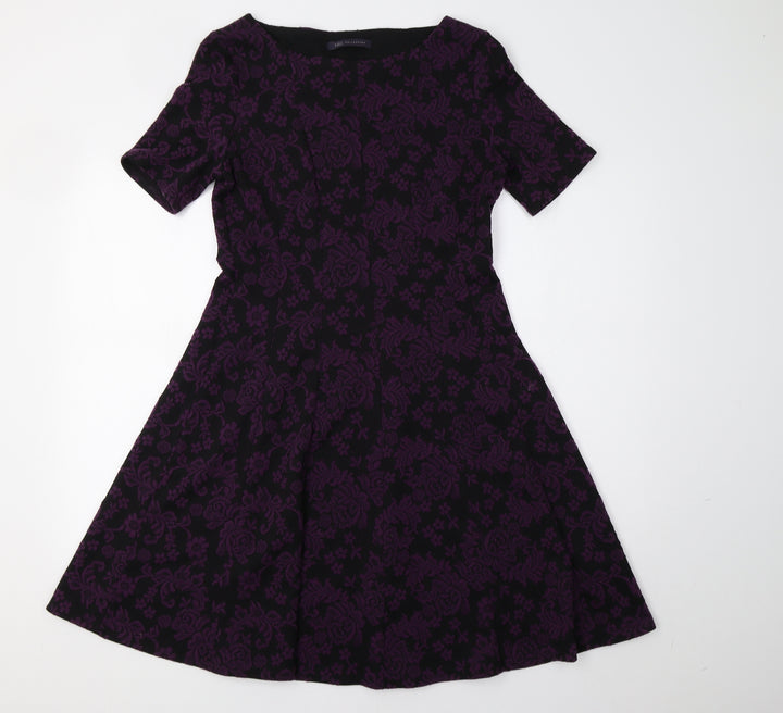 M&S Womens Purple Floral Bodycon Size 10