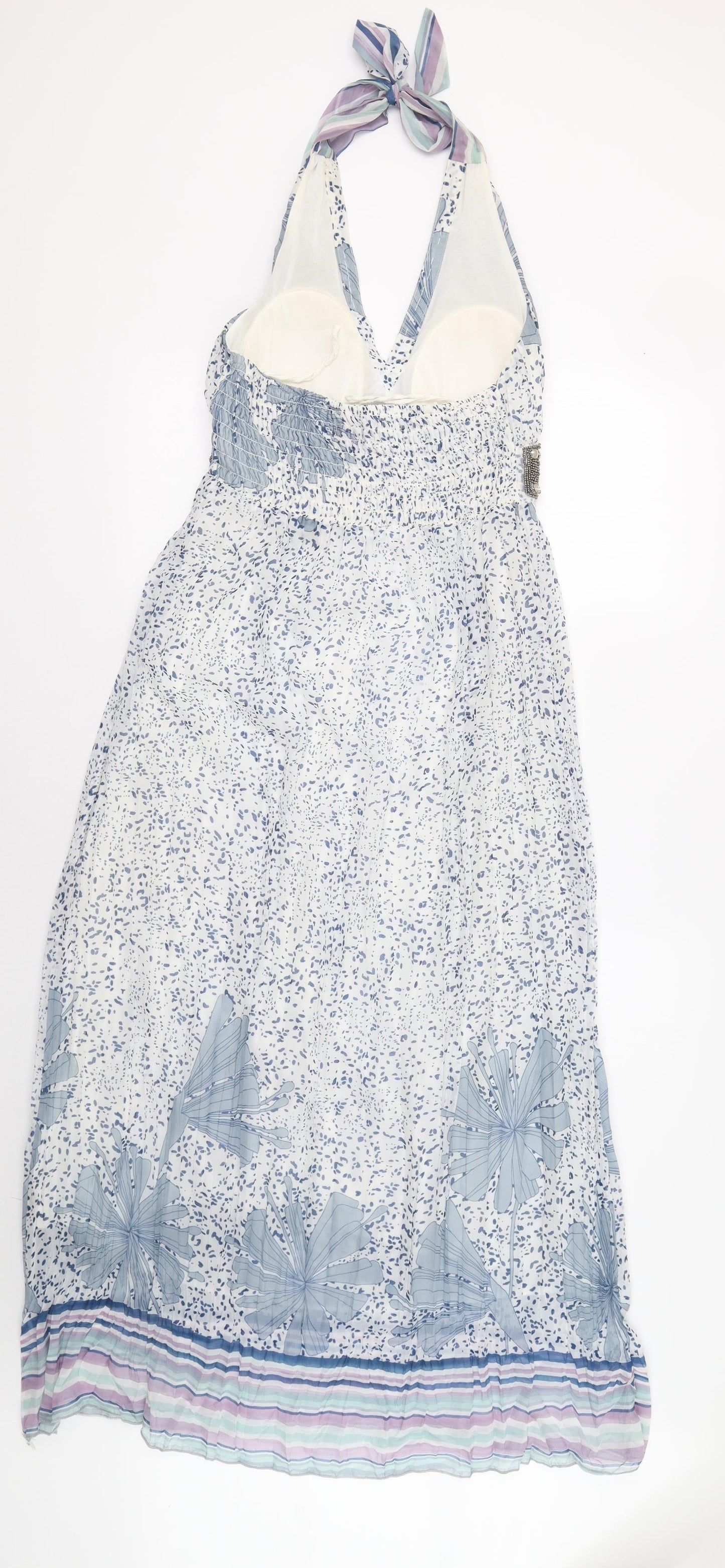 OLL Collection Womens Blue Floral  Maxi  Size M  - Embellished