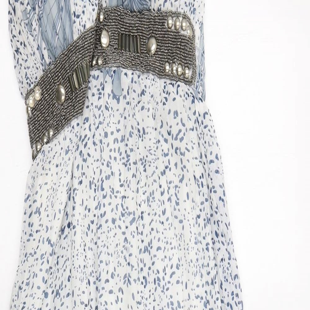 OLL Collection Womens Blue Floral  Maxi  Size M  - Embellished