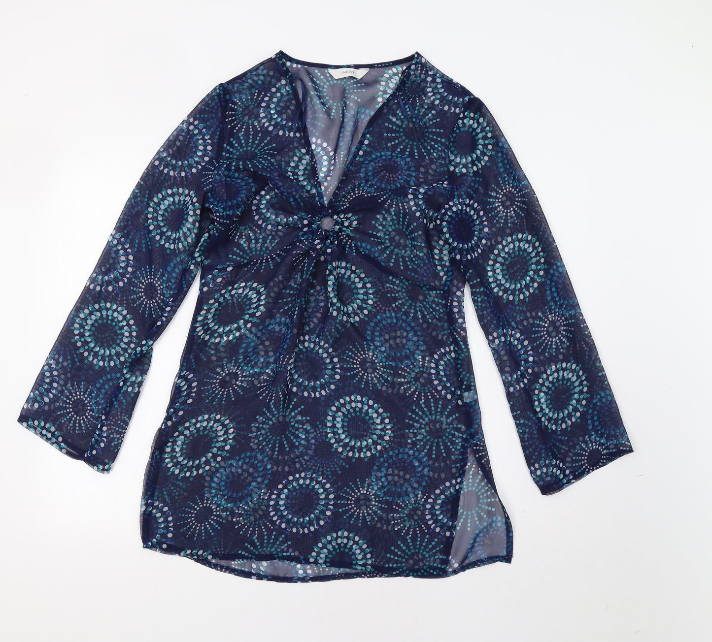 NEXT Womens Blue Geometric  Tunic Blouse Size S  - Beach Cover Up