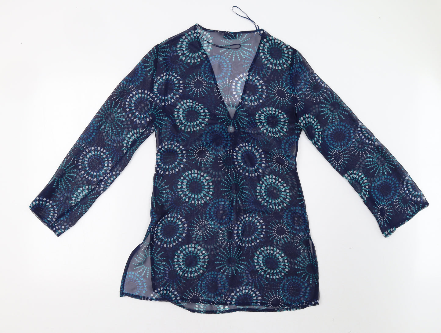 NEXT Womens Blue Geometric  Tunic Blouse Size S  - Beach Cover Up