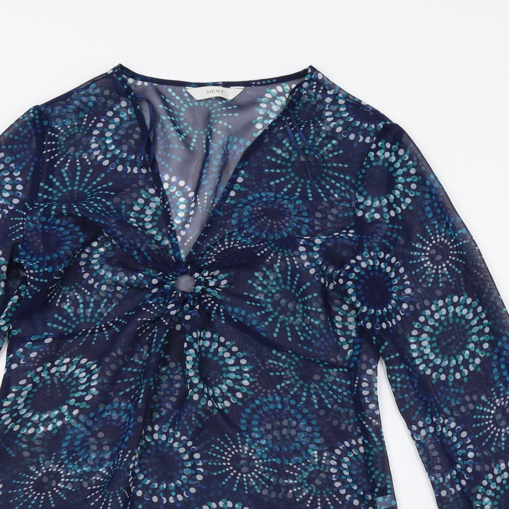 NEXT Womens Blue Geometric  Tunic Blouse Size S  - Beach Cover Up