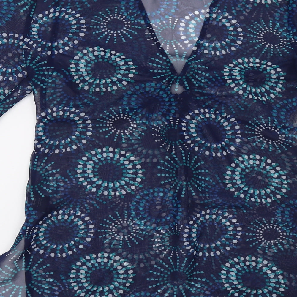 NEXT Womens Blue Geometric  Tunic Blouse Size S  - Beach Cover Up