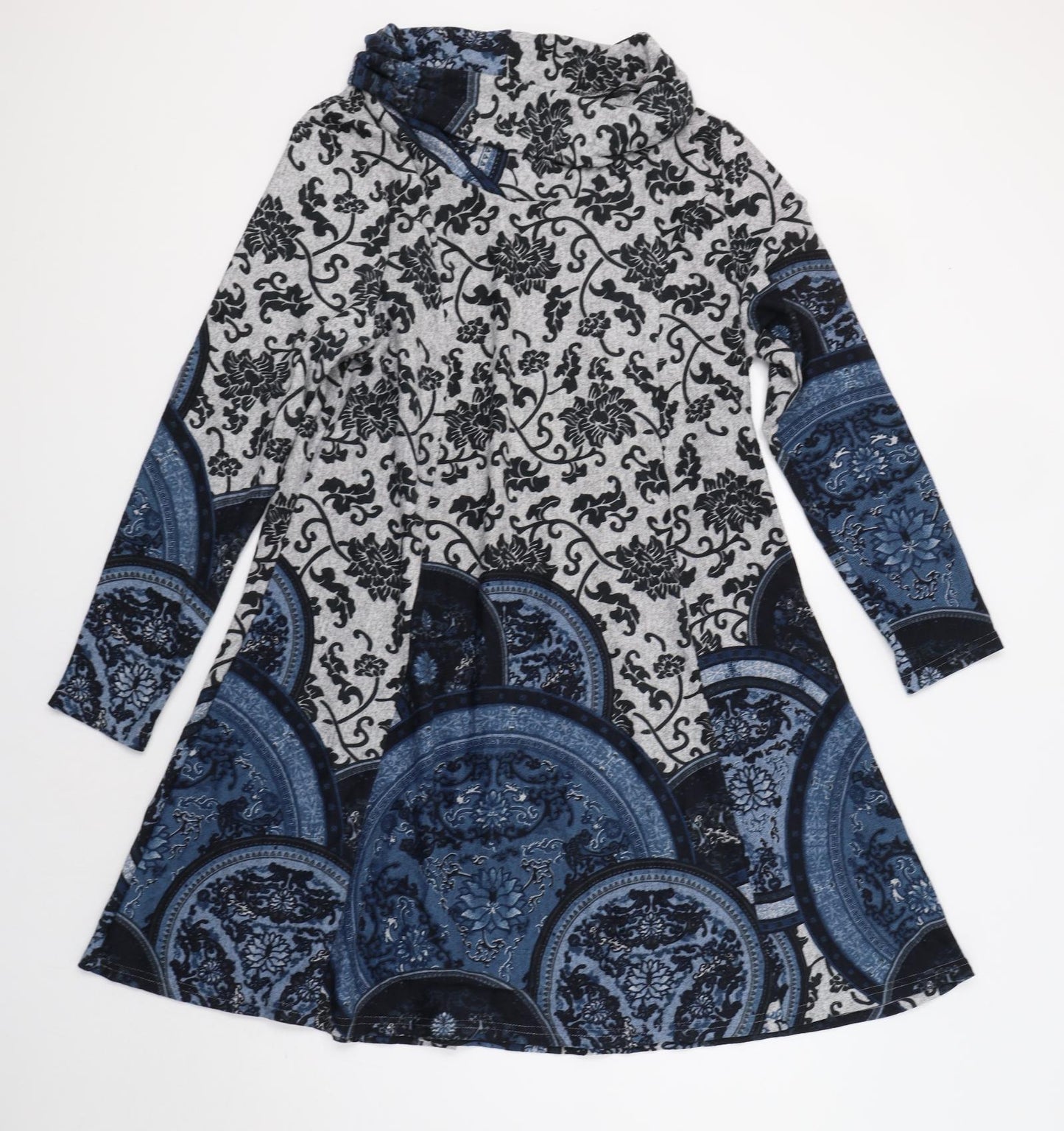 Text Womens Blue Floral  Jumper Dress  Size XL