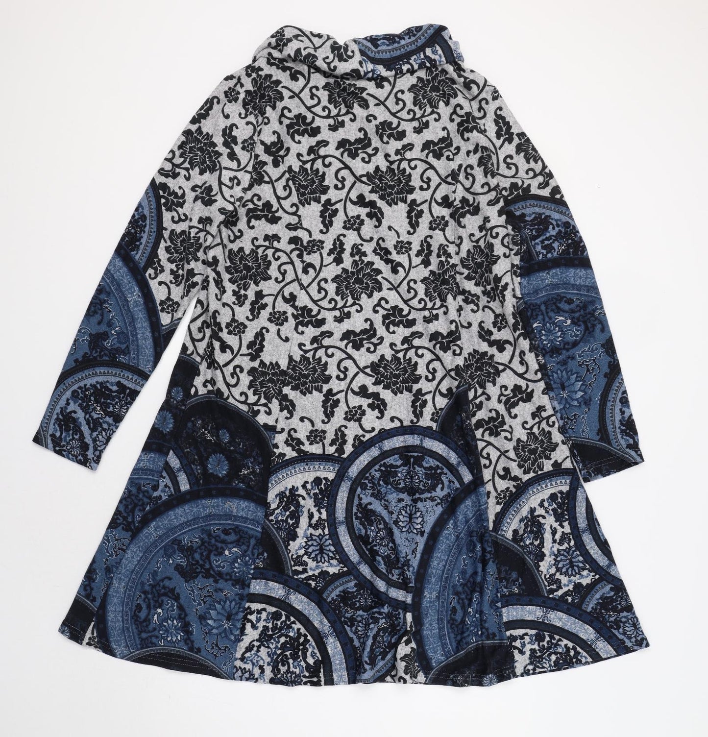 Text Womens Blue Floral  Jumper Dress  Size XL