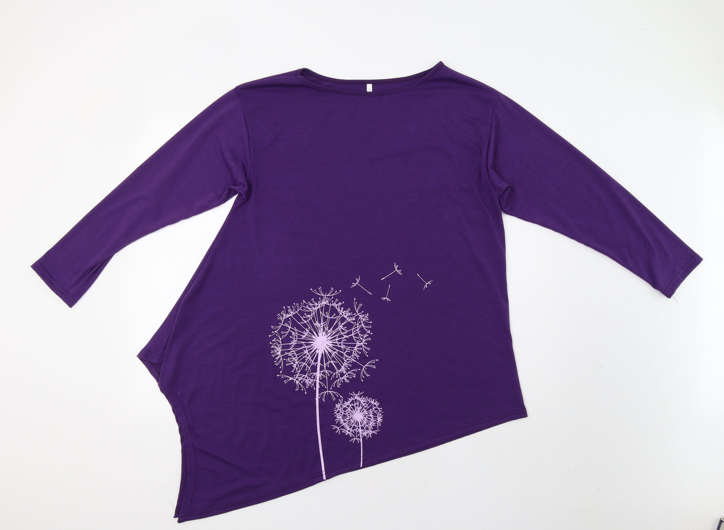 Preworn Womens Purple Floral  Tunic Blouse Size S
