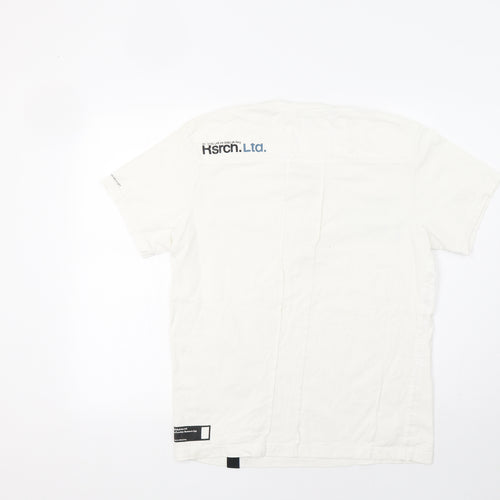 Pull & Bear Mens White    T-Shirt Size L