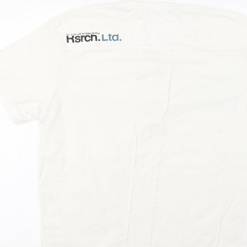Pull & Bear Mens White    T-Shirt Size L