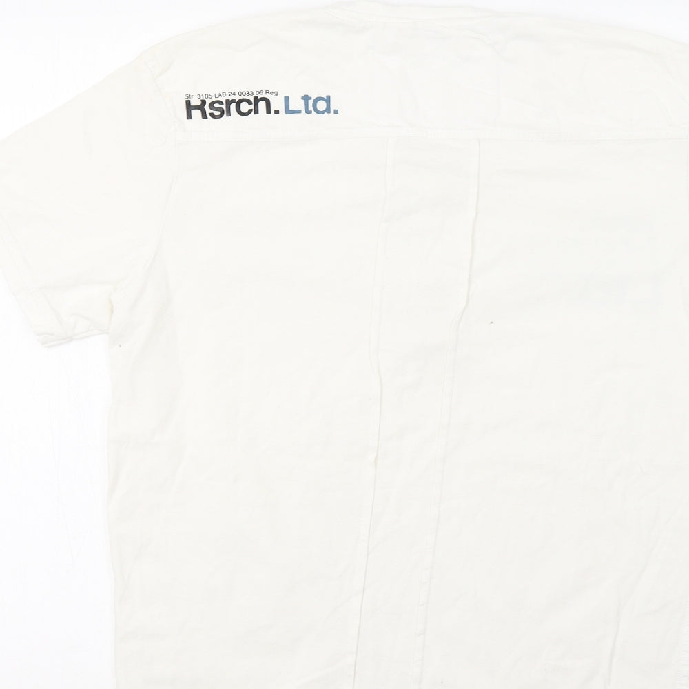 Pull & Bear Mens White    T-Shirt Size L