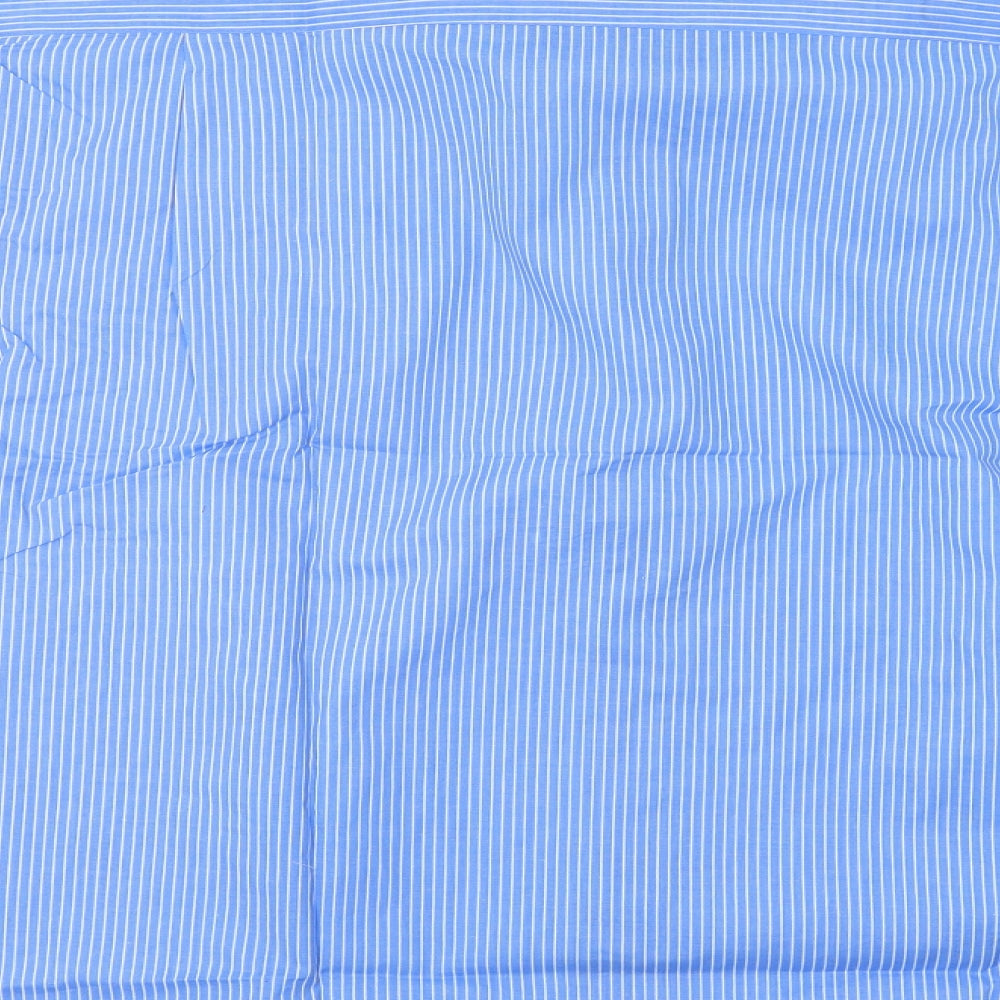 Oak Valley Mens Blue Striped   Dress Shirt Size 17