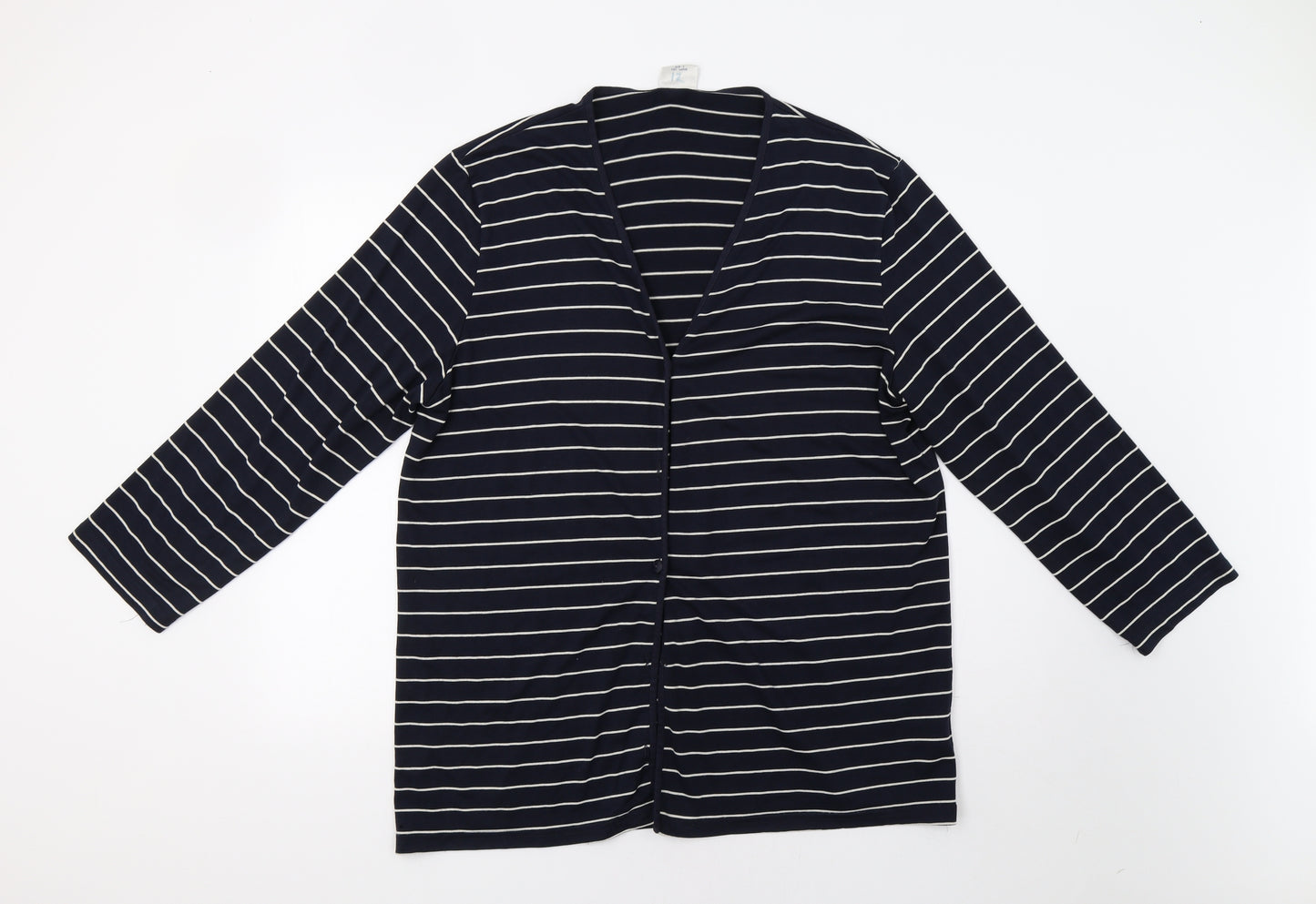 NEXT Womens Blue Striped  Cardigan Jumper Size L