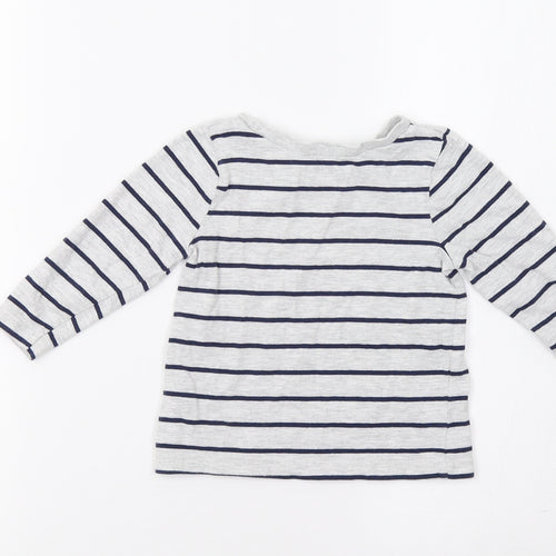George Baby Grey Striped  Basic T-Shirt Size 12 Months