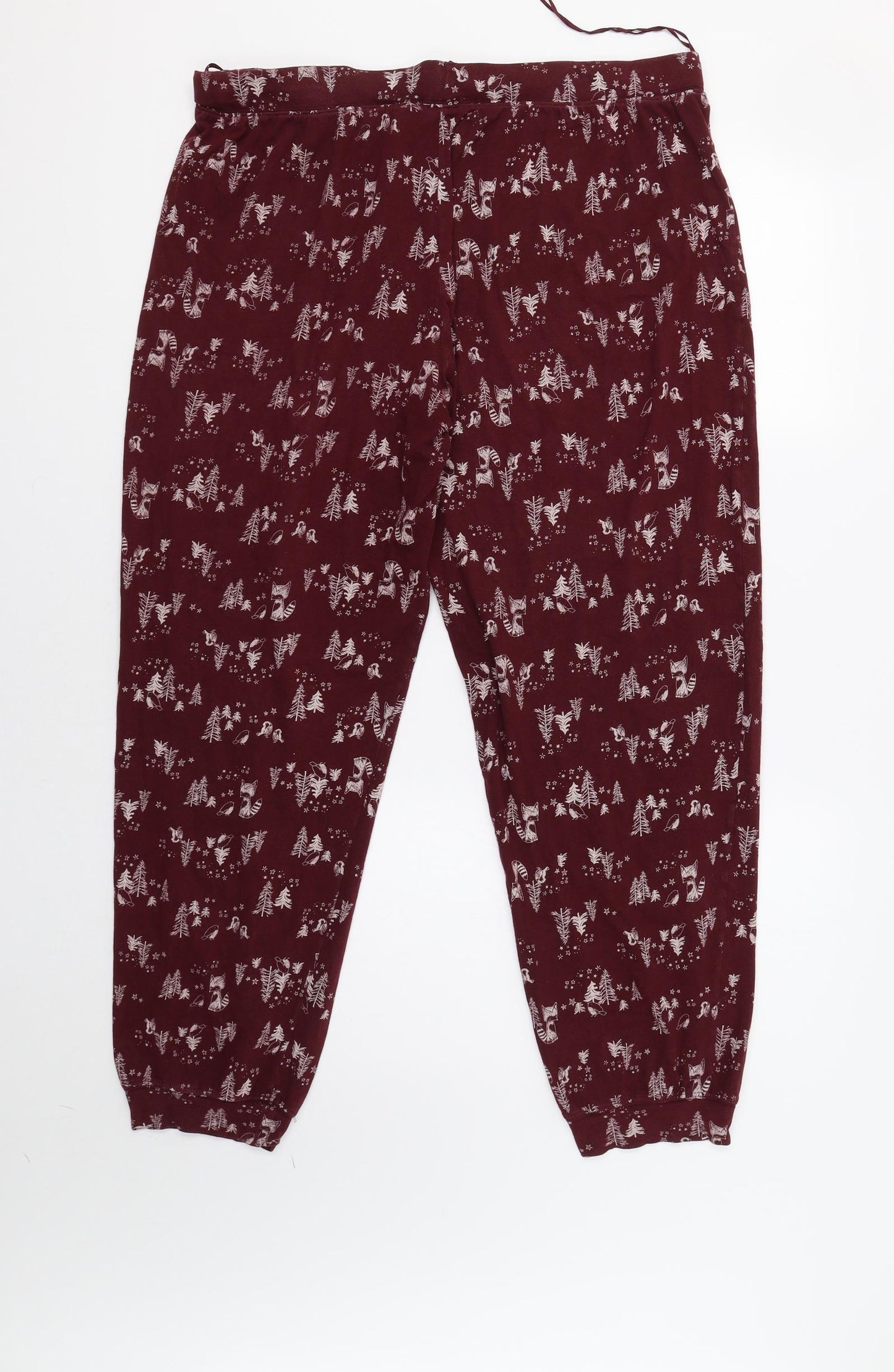 M&S Womens Red    Pyjama Pants Size 16  - Winter Forest