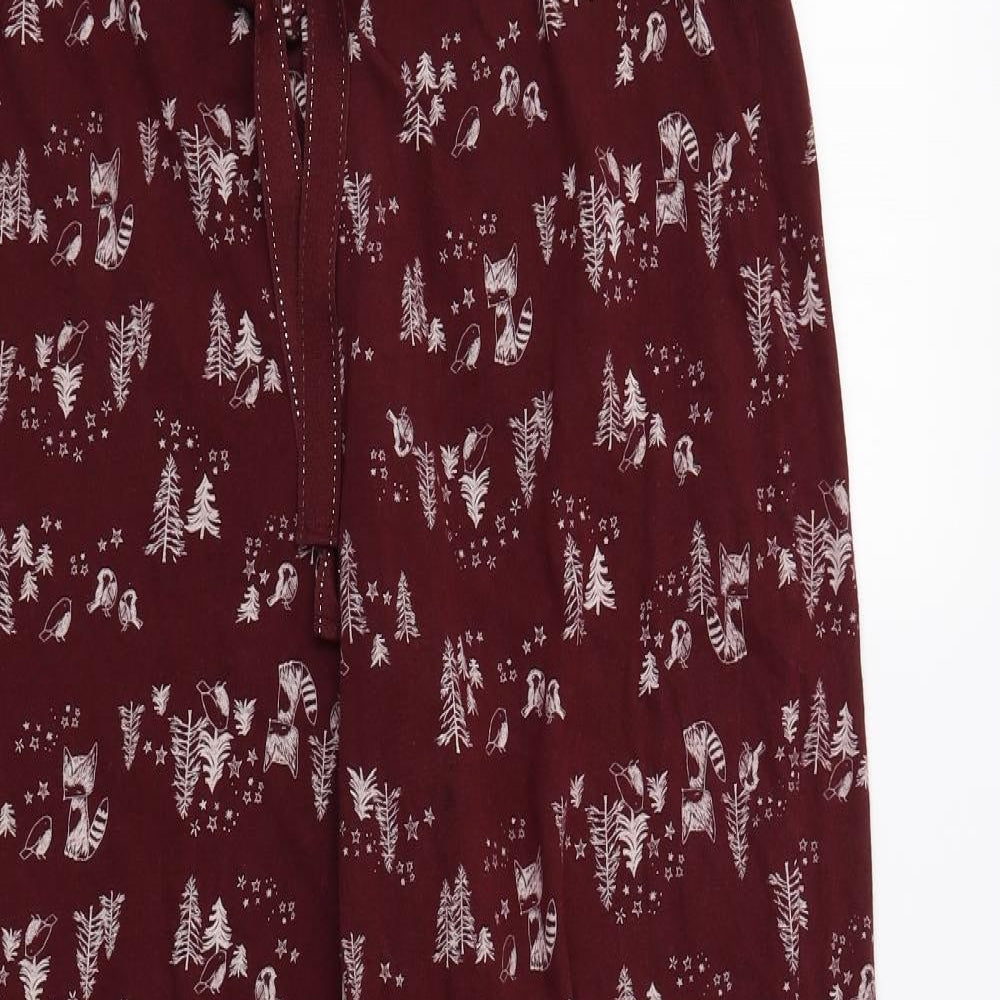 M&S Womens Red    Pyjama Pants Size 16  - Winter Forest