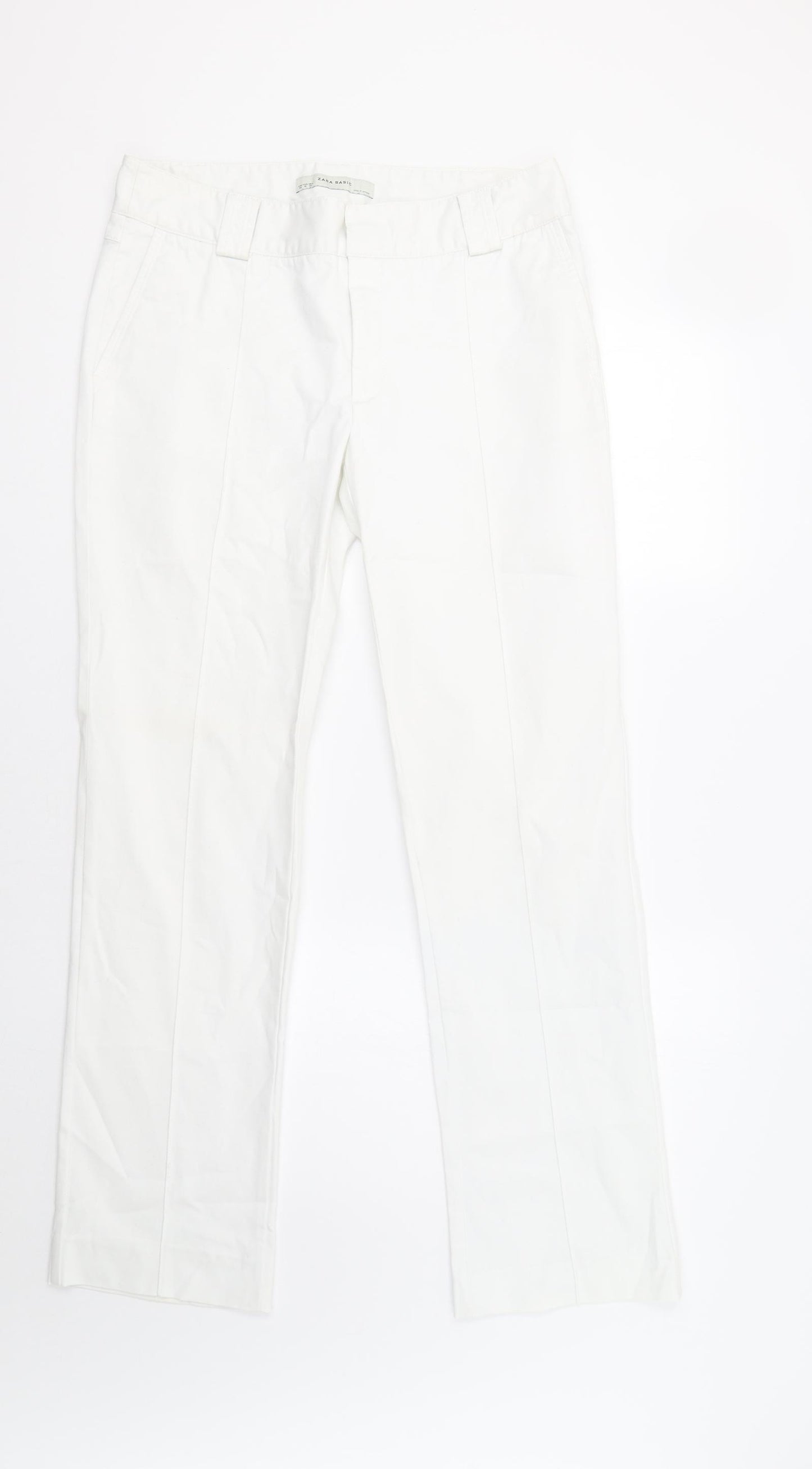 Zara Womens White   Trousers  Size 14 L32 in