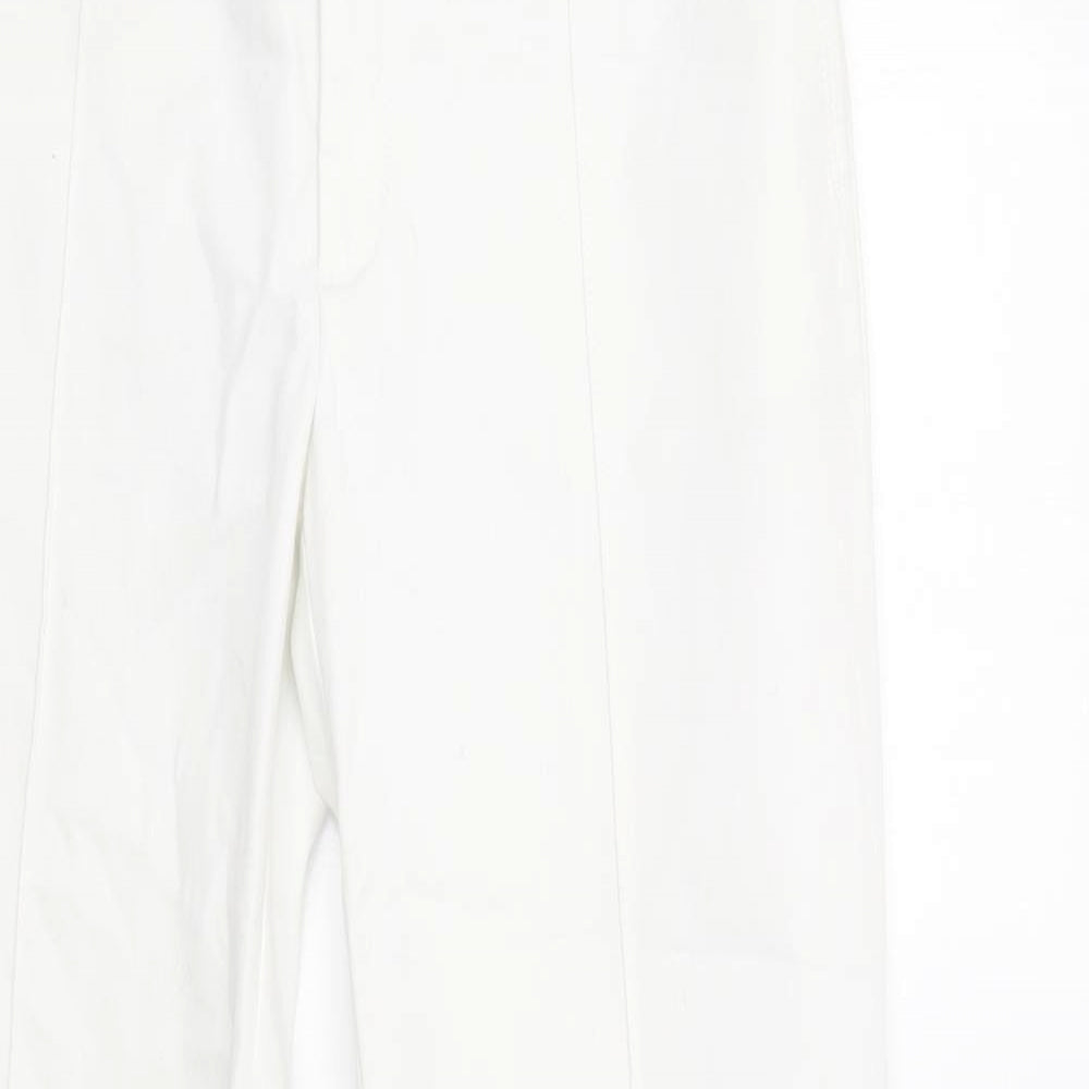 Zara Womens White   Trousers  Size 14 L32 in